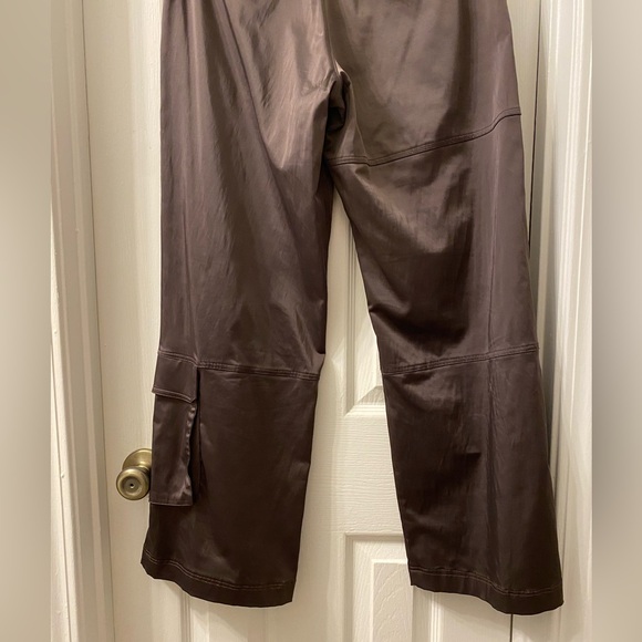 Zara Satin Effect Multi Pocket Cargo Pants - Eggplant - Picture 10 of 12